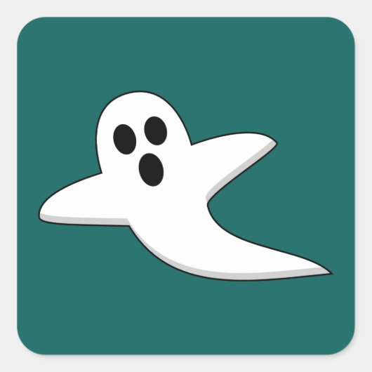 Cute Ghost Vierkante Sticker (Voorkant)