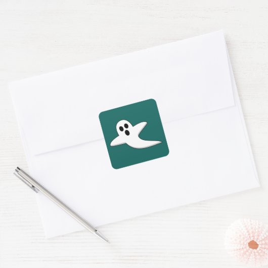 Cute Ghost Vierkante Sticker (Envelop)