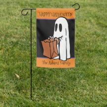 Cute Ghost w Trick or treat Bag Halloween