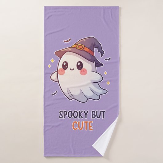 Cute Ghost Witch Halloween Spooky Cute Bad Handdoek (Badhanddoek)