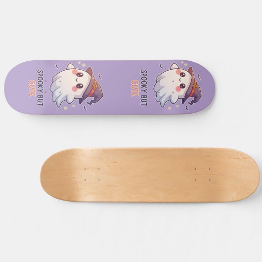 Cute Ghost Witch Halloween Spooky Cute Persoonlijk Skateboard (Horizontaal)