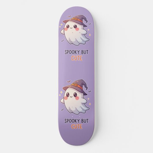 Cute Ghost Witch Halloween Spooky Cute Persoonlijk Skateboard (Voorkant)