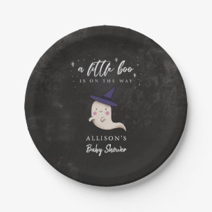 Cute Ghost Witch Little Boo Baby shower Papieren Bordje