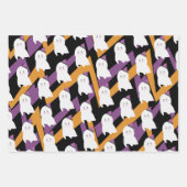 Cute Ghost Witch Pet Halloween Theme Inpakpapier Vel (Voorkant)