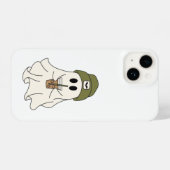 Cute Ghost with Beanie & Drink – Halloween Case iPhone Hoesje (Achterkant horizontaal)