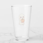 Cute Ghost with Pumpkin � Funny Halloween Glas (Achterkant)
