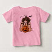 Cute Ghost with Pumpkin Halloween T-Shirt 👻 (Voorkant)