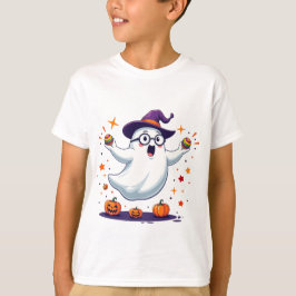 Cute Ghost with Pumpkins Halloween T-shirt