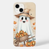 Cute Ghost with Pumpkins Phone Case - Adorable Hal (Achterkant)