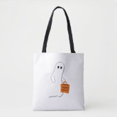 Cute Ghost with Treat Bag Personalized Bag Tote Bag (Voorkant)