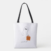 Cute Ghost with Treat Bag Personalized Bag Tote Bag (Achterkant)