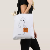 Cute Ghost with Treat Bag Personalized Bag Tote Bag (Dichtbij)