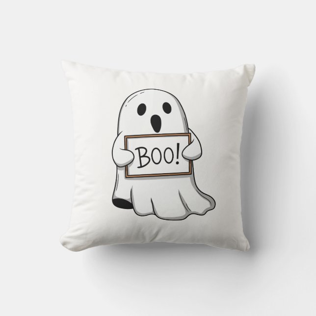 Cute Ghostly BOO Fun Kussen (Voorkant)