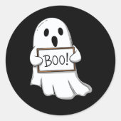 Cute Ghostly BOO Fun Ronde Sticker (Voorkant)