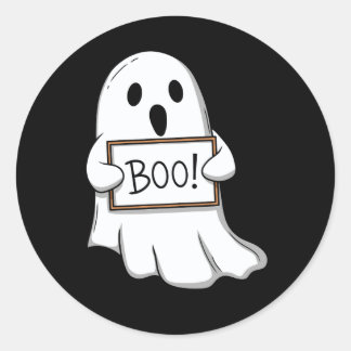 Cute Ghostly BOO Fun Ronde Sticker