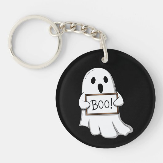 Cute Ghostly BOO Fun Sleutelhanger (Voorkant)