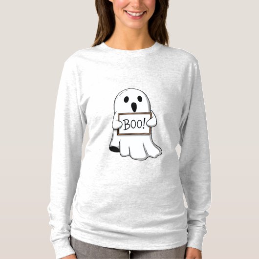 Cute Ghostly BOO Fun T-shirt (Voorkant)