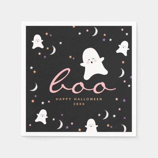 Cute Ghosts Boo Halloween Servet (Voorkant)