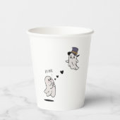 Cute ghosts couple talking papieren bekers (Achterkant)