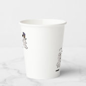 Cute ghosts couple talking papieren bekers (Links)