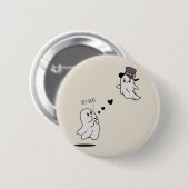 Cute ghosts couple talking ronde button 5,7 cm (Voorkant /achterkant)