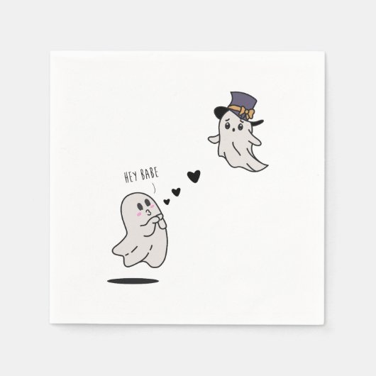 Cute ghosts couple talking servet (Voorkant)