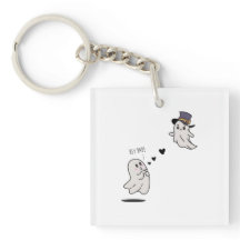 Cute ghosts couple talking