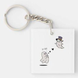 Cute ghosts couple talking sleutelhanger