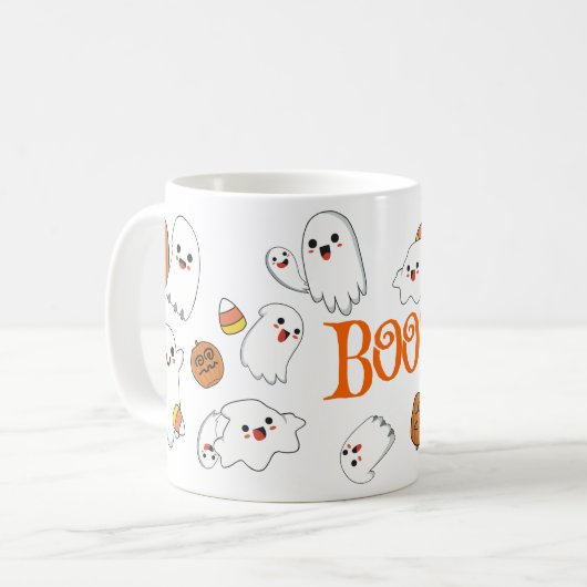 Cute Ghosts en Pumpkins Halloween Mok (Voorkant links)