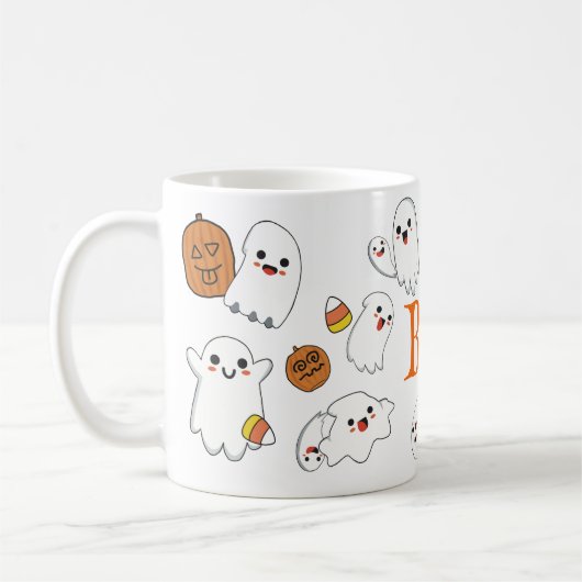 Cute Ghosts en Pumpkins Halloween Mok (Links)