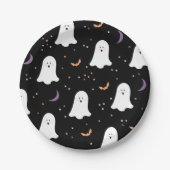 Cute Ghosts Halloween Black Paper Bord (Voorkant)