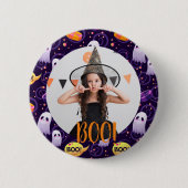 Cute Ghosts Halloween Custom Photo Button (Voorkant)