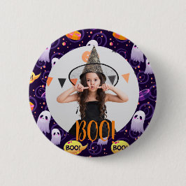 Cute Ghosts Halloween Custom Photo Button