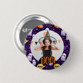 Cute Ghosts Halloween Custom Photo Button (Voorkant /achterkant)
