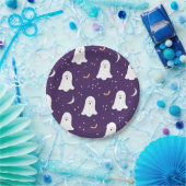 Cute Ghosts Halloween Dark Paars Paper Bord (Feest)