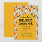Cute Ghosts Halloween Kostuumfeest Kaart (Voorkant / Achterkant)