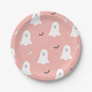 Cute Ghosts Halloween Pink Paper Bord