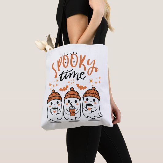 Cute Ghosts  Halloween Spooky Time Tote Bag (Dichtbij)