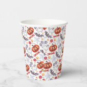 Cute ghosts Halloween watercolor patterns, Papieren Bekers (Rechts)