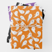 Cute Ghosts Halloween Wrapping Paper (In situ)