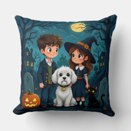 Cute Ghosts, Pumpkins & Bats Decorative Cushion Kussen