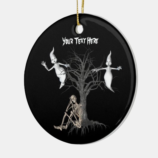 Cute Ghosts Skeleton Halloween Ornament (Links)