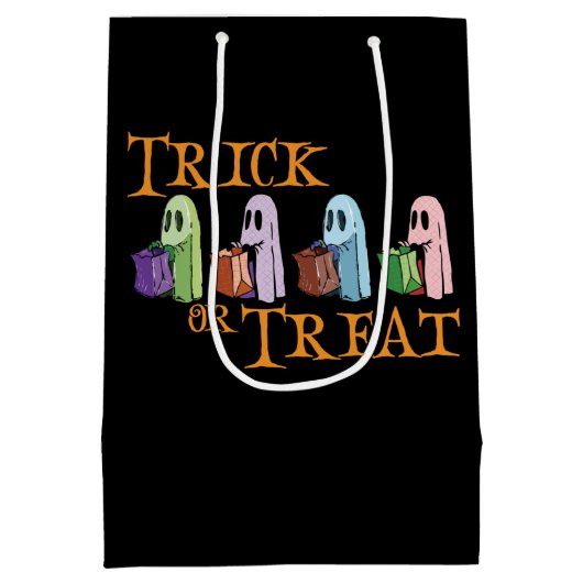 Cute Ghosts Trick or treat Bag Medium Cadeauzakje (Achterkant)