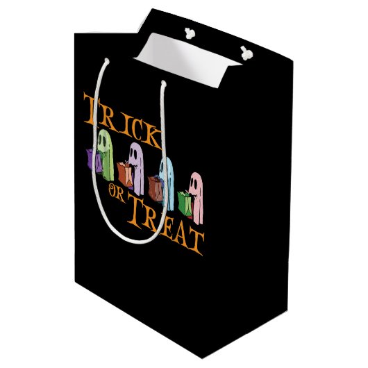 Cute Ghosts Trick or treat Bag Medium Cadeauzakje (Achterkant Gekanteld)
