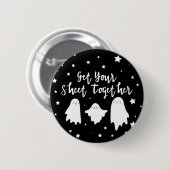 Cute Ghosts | Voeg uw blad samen | Halloween Ronde Button 5,7 Cm (Voorkant /achterkant)
