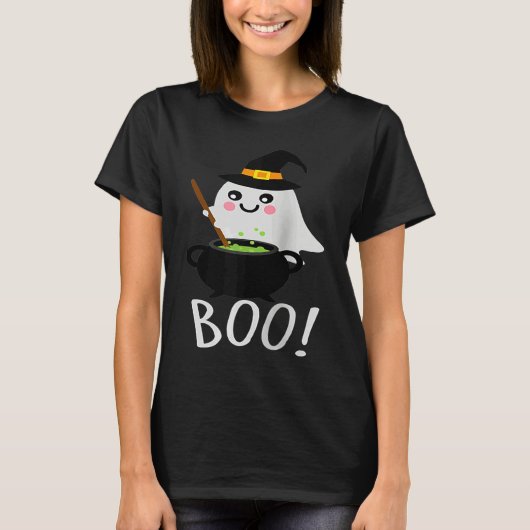 Cute Ghosts with Magic Cauldroon  Magic Potion Boo T-shirt (Voorkant)