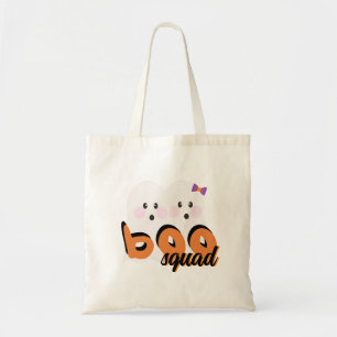 Cute Ghoul Ghost Boo Squad Black Sinaasappel Tote Bag