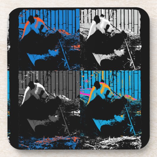 Cute Giant Panda-Beer met lekkere bamboe-bladeren Bier Onderzetter (Voorkant)