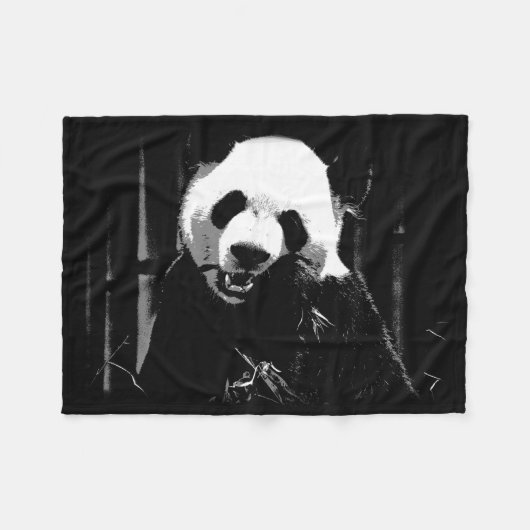 Cute Giant Panda-Beer met lekkere bamboe-bladeren Fleece Deken (Voorkant (Horizontaal))