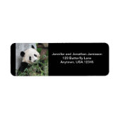 Cute Giant Panda, Black Return Address Labels (Voorkant)